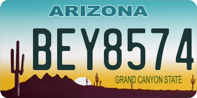 AZ license plate BEY8574