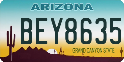 AZ license plate BEY8635