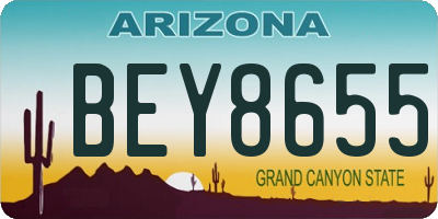 AZ license plate BEY8655