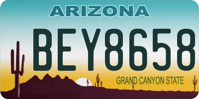 AZ license plate BEY8658