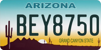 AZ license plate BEY8750