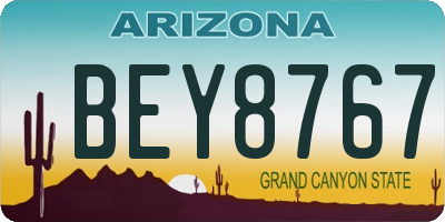 AZ license plate BEY8767