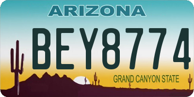 AZ license plate BEY8774