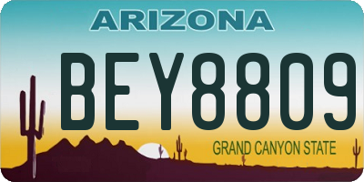 AZ license plate BEY8809