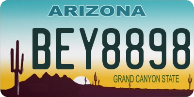 AZ license plate BEY8898