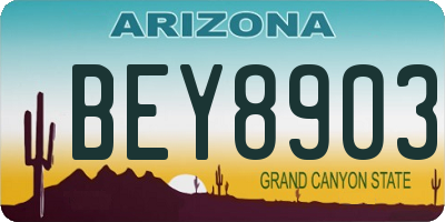 AZ license plate BEY8903