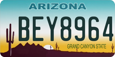 AZ license plate BEY8964