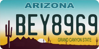 AZ license plate BEY8969