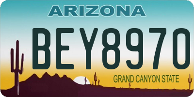 AZ license plate BEY8970