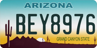 AZ license plate BEY8976