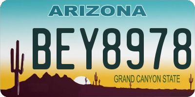 AZ license plate BEY8978