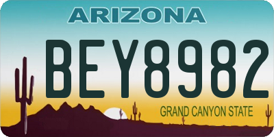 AZ license plate BEY8982