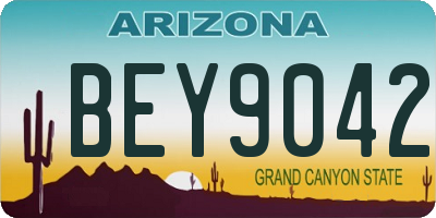 AZ license plate BEY9042
