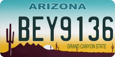 AZ license plate BEY9136