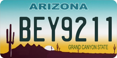 AZ license plate BEY9211