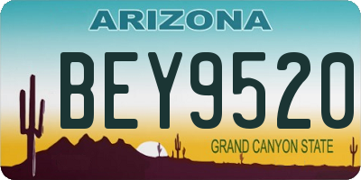 AZ license plate BEY9520
