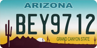 AZ license plate BEY9712