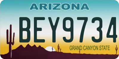 AZ license plate BEY9734