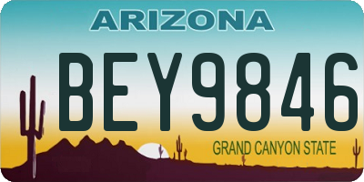 AZ license plate BEY9846