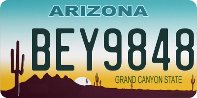 AZ license plate BEY9848