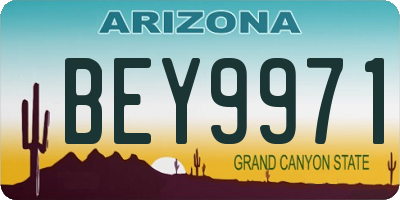 AZ license plate BEY9971