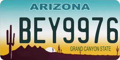 AZ license plate BEY9976