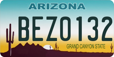AZ license plate BEZ0132