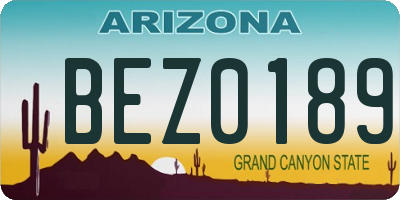 AZ license plate BEZ0189