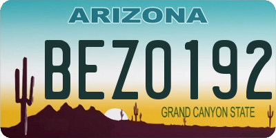 AZ license plate BEZ0192