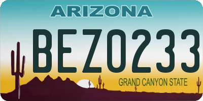 AZ license plate BEZ0233