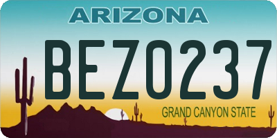 AZ license plate BEZ0237