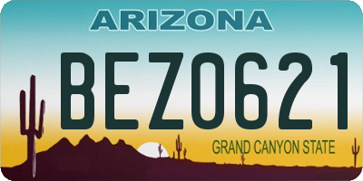 AZ license plate BEZ0621