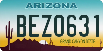 AZ license plate BEZ0631