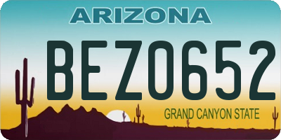 AZ license plate BEZ0652