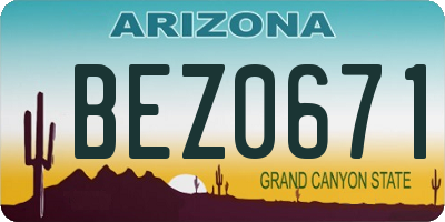AZ license plate BEZ0671