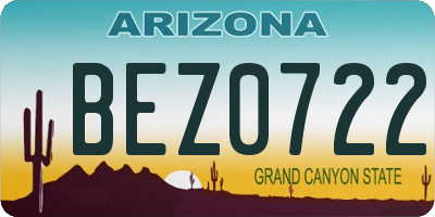 AZ license plate BEZ0722