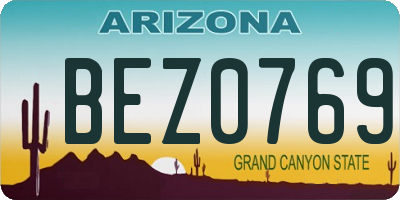 AZ license plate BEZ0769