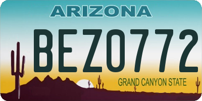 AZ license plate BEZ0772