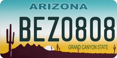 AZ license plate BEZ0808