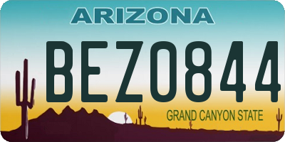 AZ license plate BEZ0844