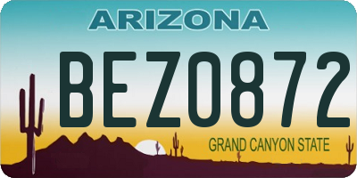 AZ license plate BEZ0872