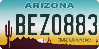 AZ license plate BEZ0883