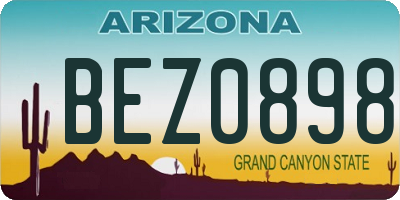 AZ license plate BEZ0898