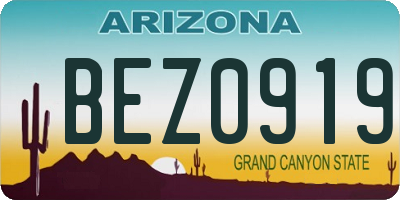 AZ license plate BEZ0919