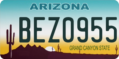 AZ license plate BEZ0955