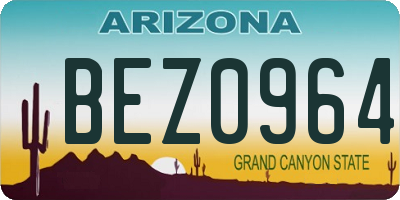 AZ license plate BEZ0964