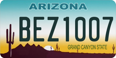 AZ license plate BEZ1007