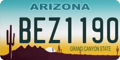 AZ license plate BEZ1190