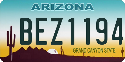 AZ license plate BEZ1194