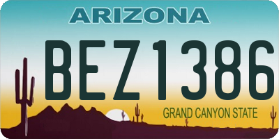 AZ license plate BEZ1386